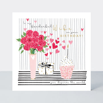 Wife blossom birthday card - Daisy Park