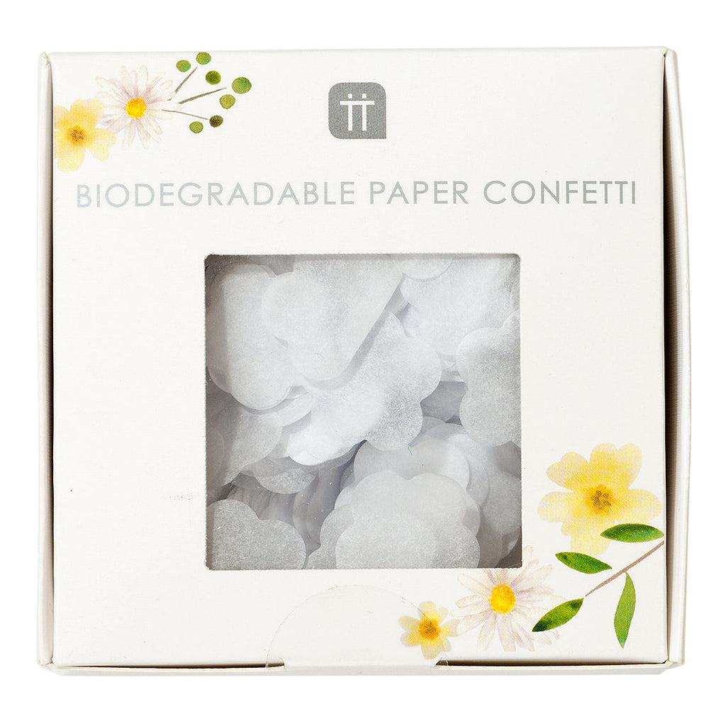Boho flower biodegradable white confetti - Daisy Park