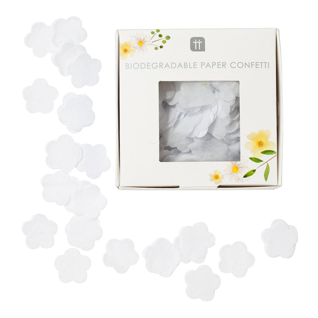 Boho flower biodegradable white confetti - Daisy Park