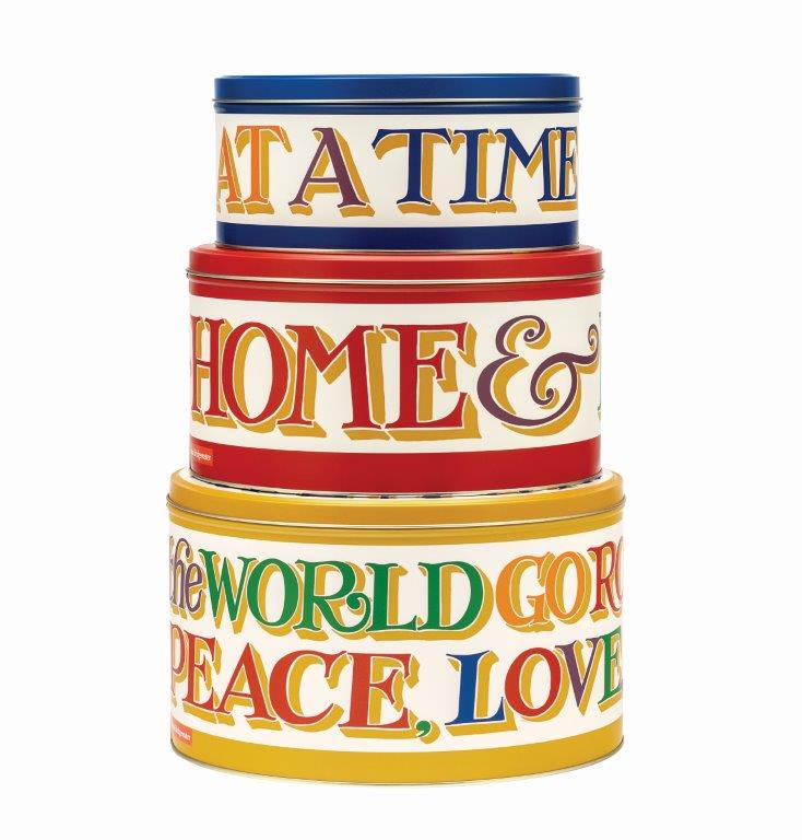 Emma Bridgewater - Set of 3 round Brighter world cake tins - Daisy Park