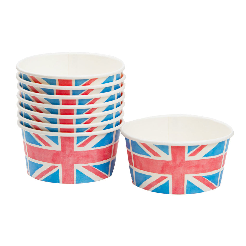 Best of British Union flag paper ice cream cups x 8 - Daisy Park