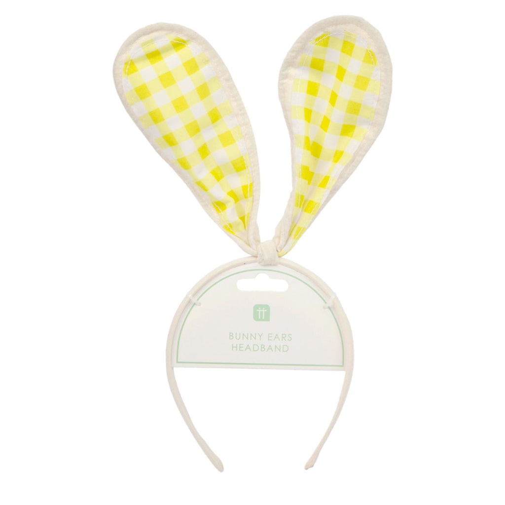 Spring Bunny ears yellow gingham headband - Daisy Park