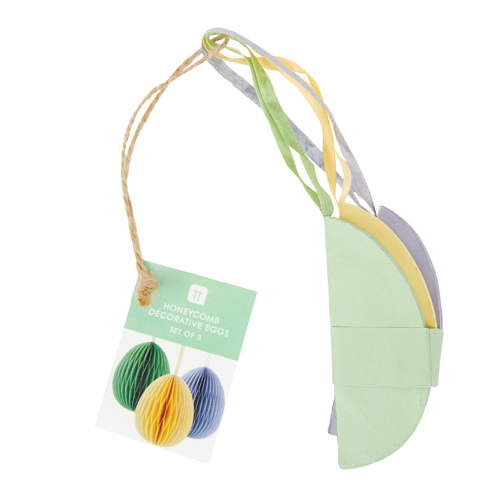 Spring bunny medium honeycomb decorative eggs - 3 pack - Daisy Park