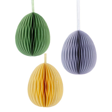 Spring bunny medium honeycomb decorative eggs - 3 pack - Daisy Park
