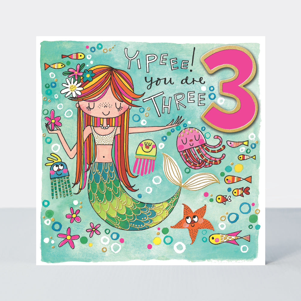 Age 3 mermaid under the sea card - Daisy Park