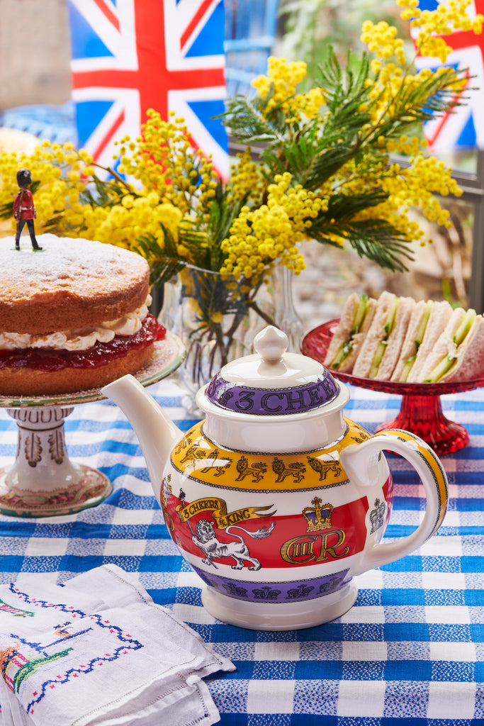 Emma Bridgewater 3 Cheers for King Charles III 4 mug teapot - LIMITED TO ONE PER PERSON - Daisy Park