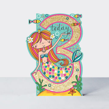 Age 3 mermaid card - Daisy Park