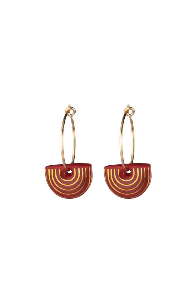 Porcelain Crimson Agatha earrings - Daisy Park