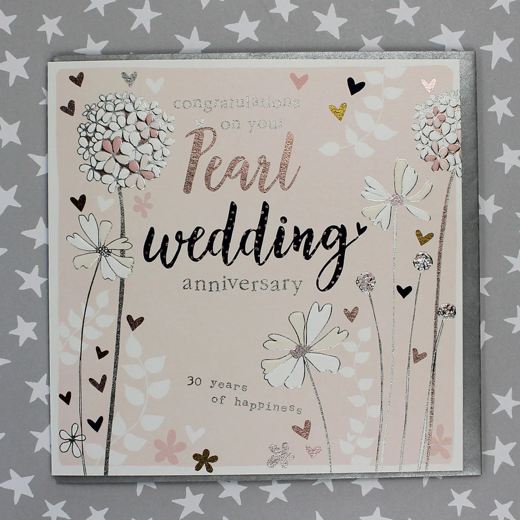 Congratulations Pearl wedding anniversary card - Daisy Park