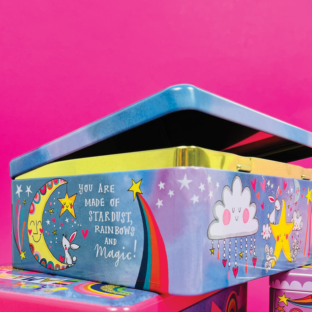 Flittered rectangular tin - secrets and dreams - Daisy Park