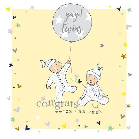 New Baby Twins Card - Daisy Park