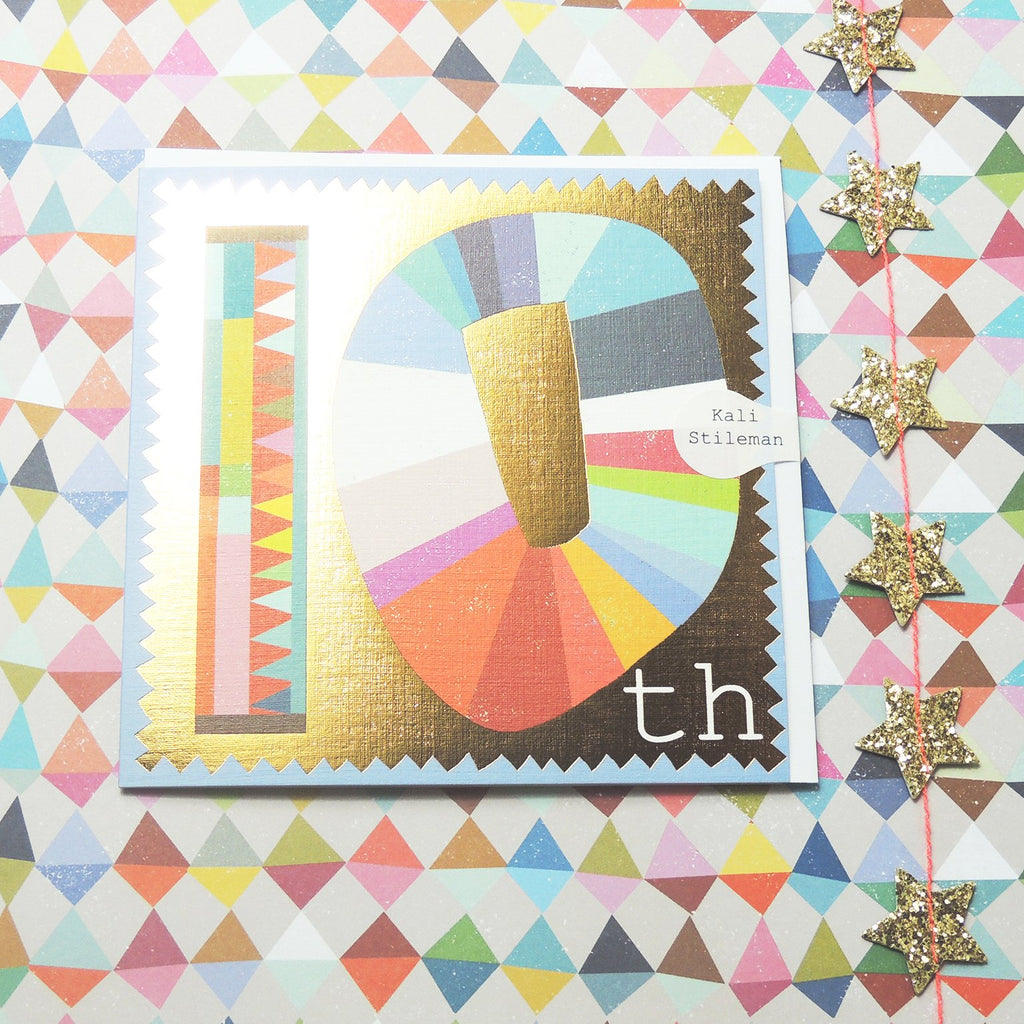 Gold foiled 10th card - Daisy Park