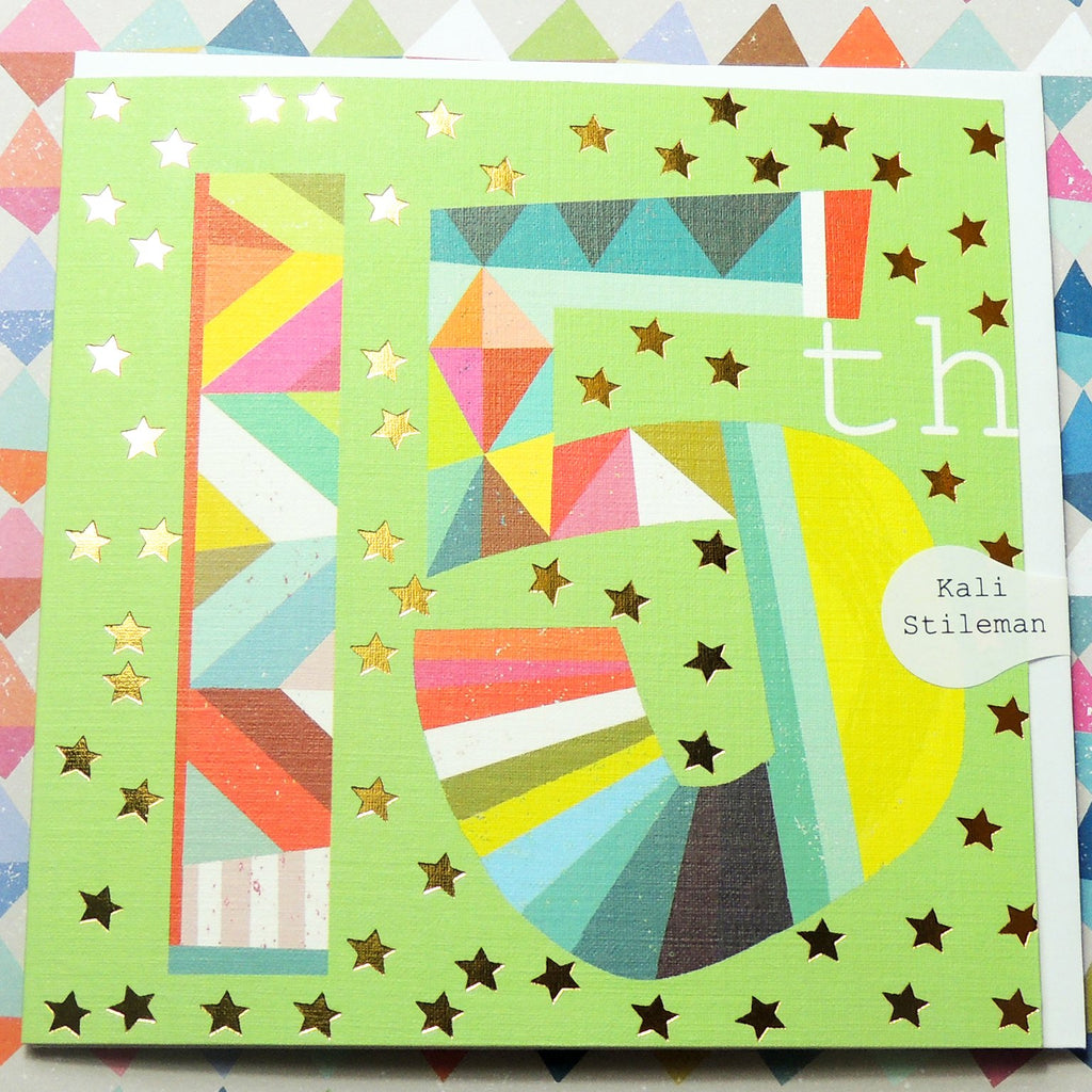 Gold foiled 15th card - Daisy Park