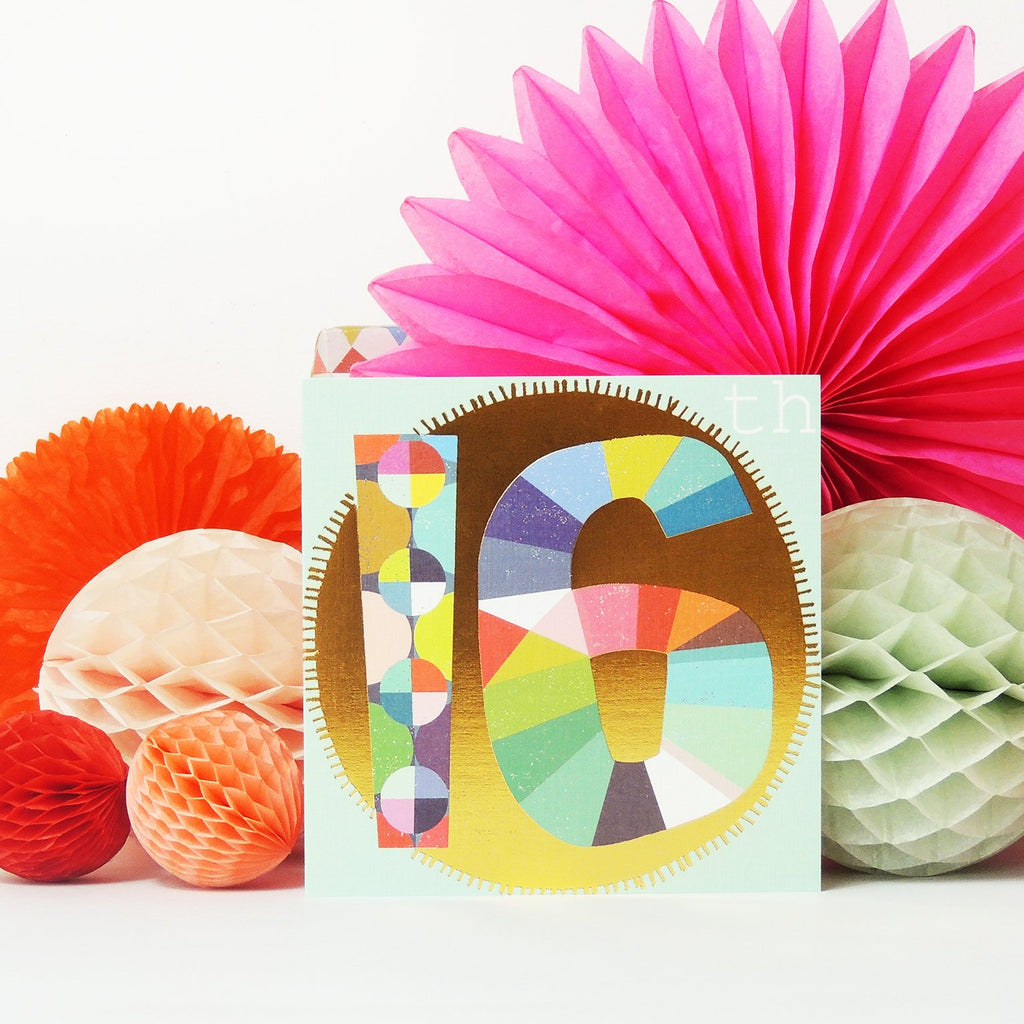 Gold foiled 16th card - Daisy Park