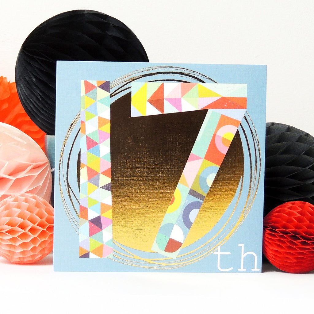 Gold foiled 17th card - Daisy Park