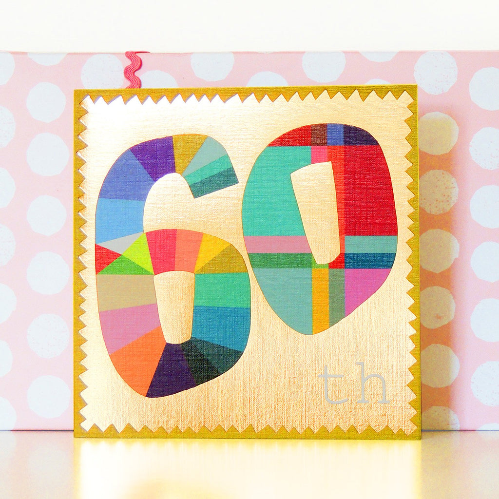 Gold foiled 60th card - Daisy Park