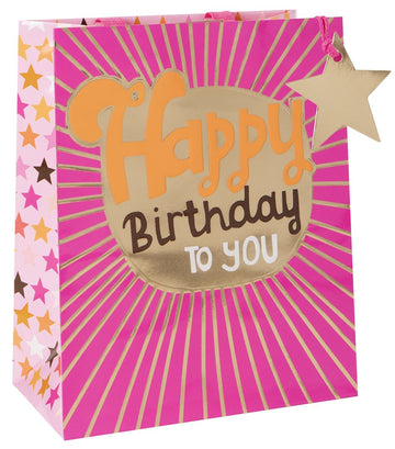 Happy birthday sun rays large gift bag - Daisy Park