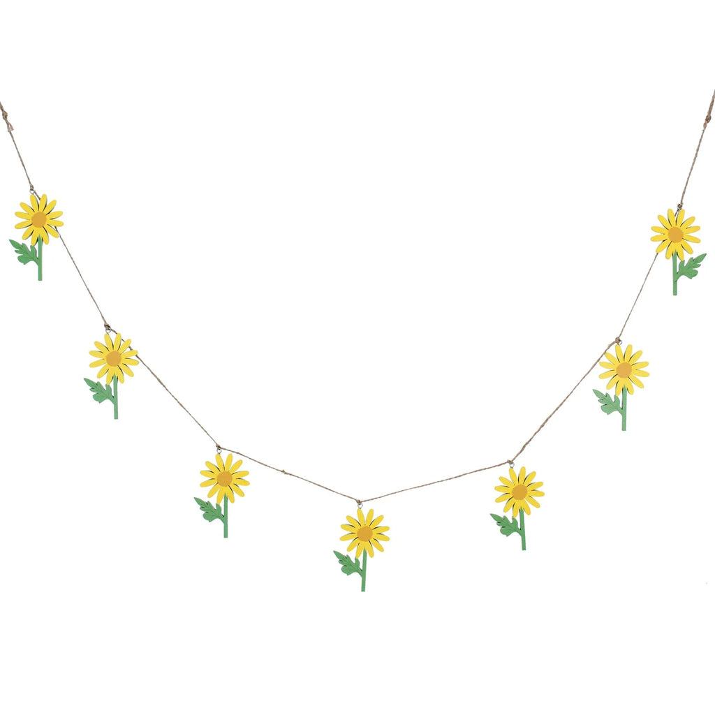 Yellow daisy wood cut out decorative garland - Daisy Park