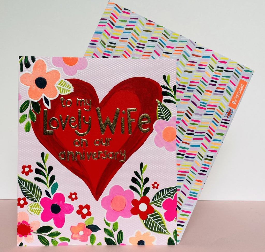 Lovely Wife Anniversary Card - Daisy Park