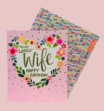 To my lovelyl Wife - Happy Birthday card - Daisy Park