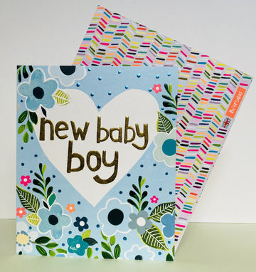 New Baby Boy Flowers Card - Daisy Park