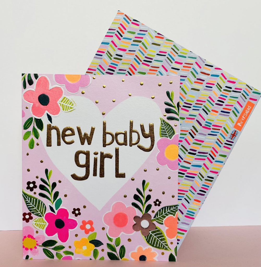 New Baby Girl Flowers Card - Daisy Park