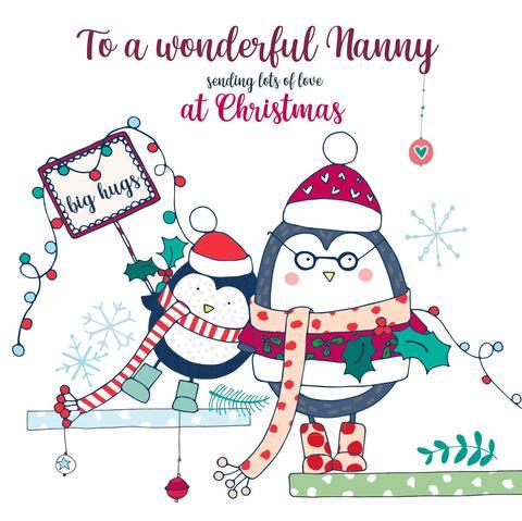 Wonderful Nanny at Christmas Card - Daisy Park