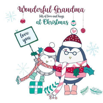 Wonderful Grandma at Christmas Card - Daisy Park