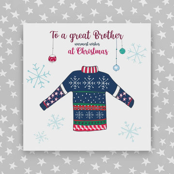 To a great Brother at Christmas card - Daisy Park