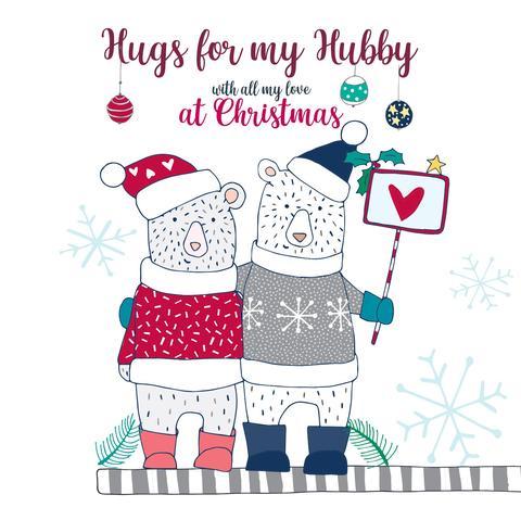 Hugs For My Hubby At Christmas Card - Daisy Park