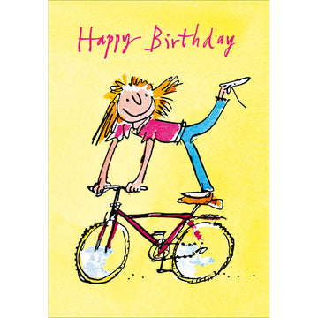Quentin Blake bicycle birthday Card - Daisy Park