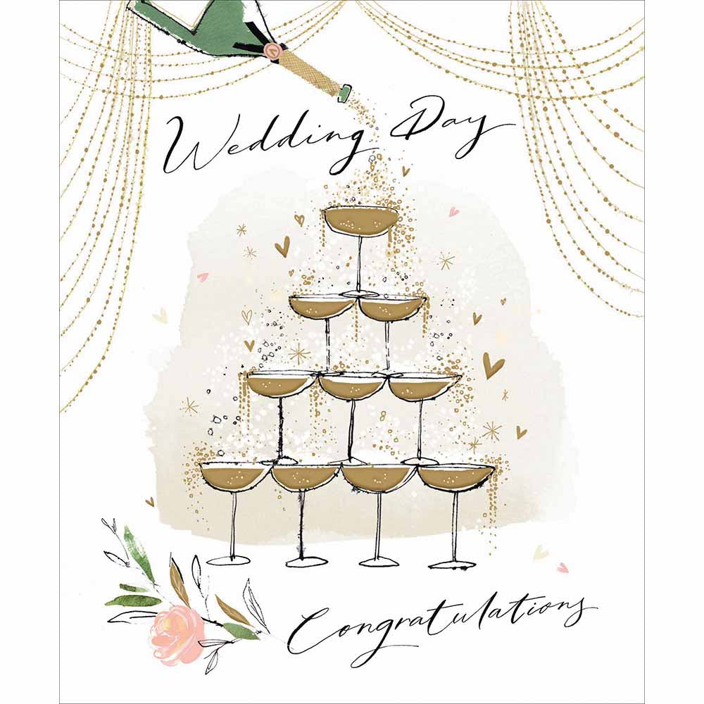 Champagne tower wedding card - Daisy Park