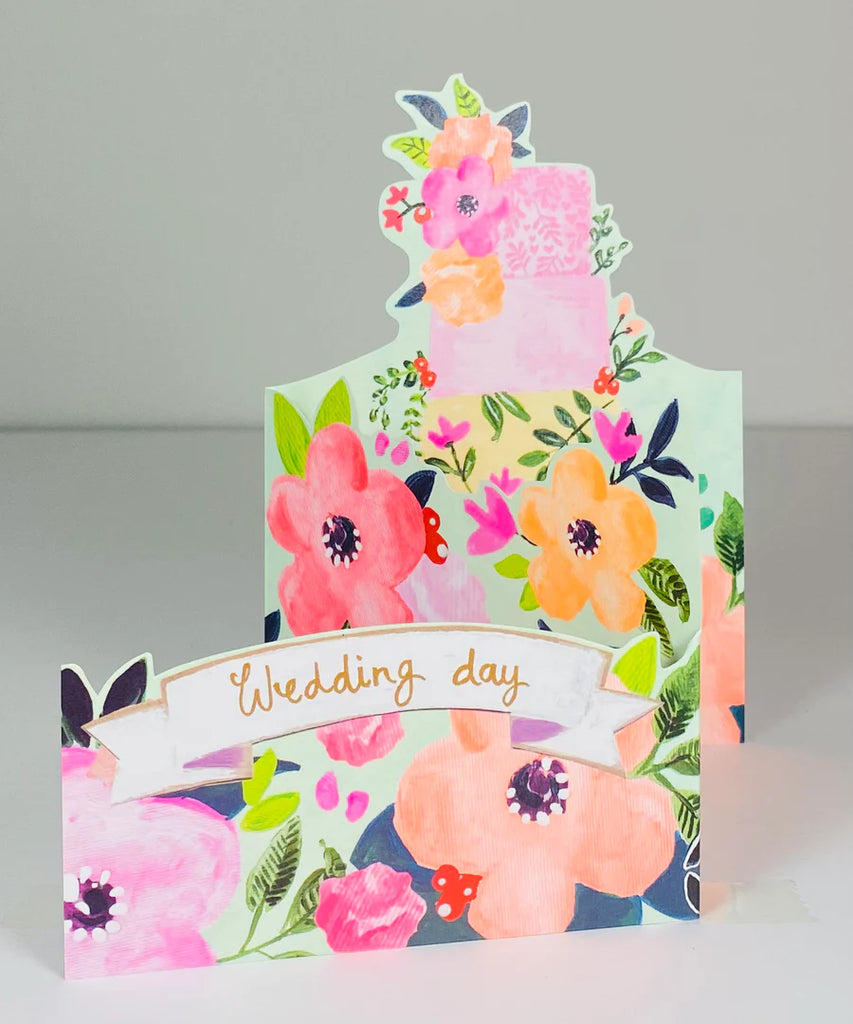 Wedding cake and flowers card - Daisy Park