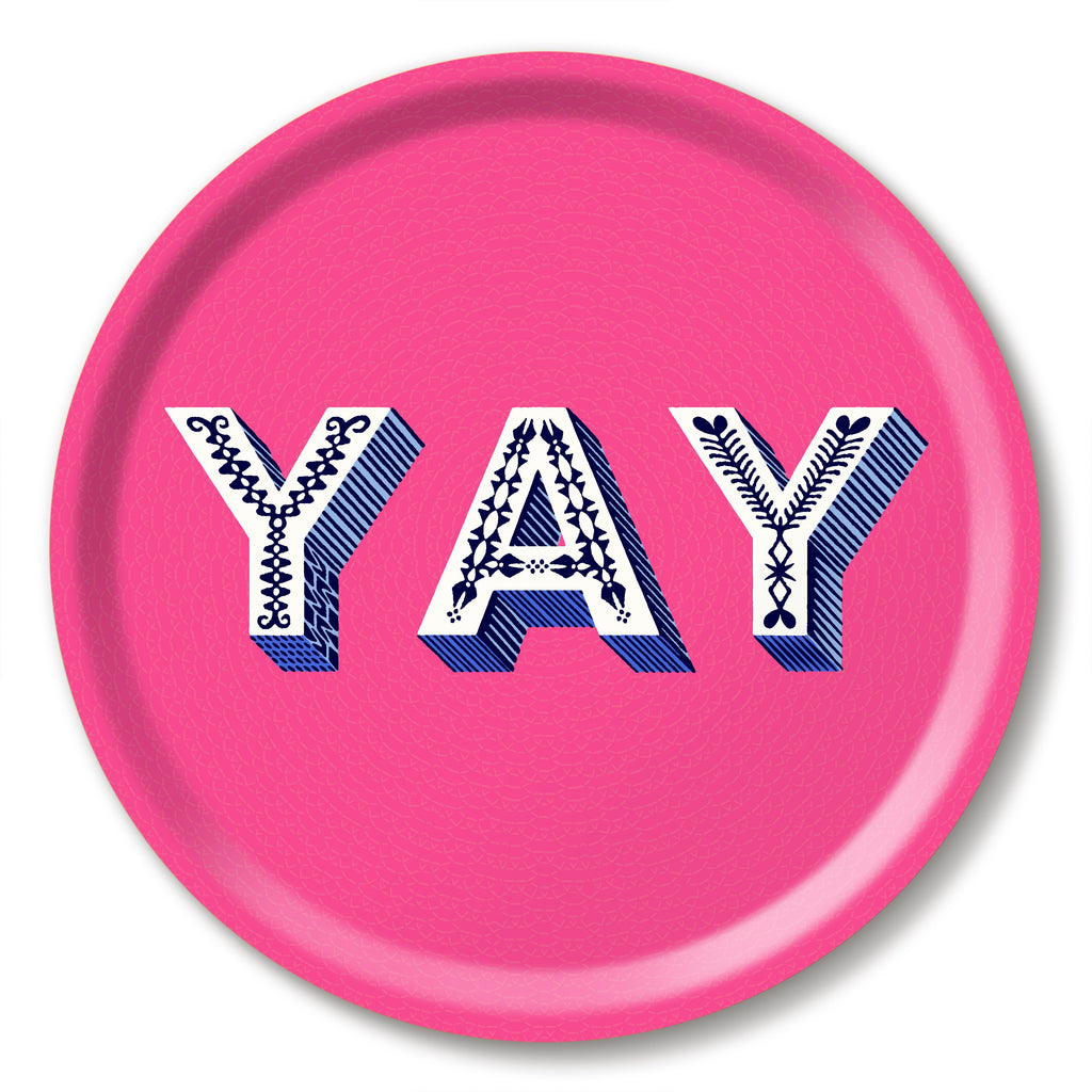 Asta Barrington Yay Bright Pink Round Tray - Daisy Park