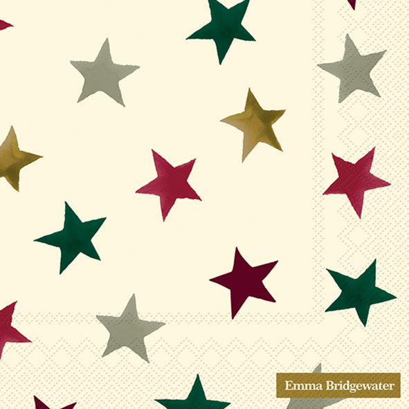Emma Bridgewater Stargazer lily star cocktail napkins - Daisy Park