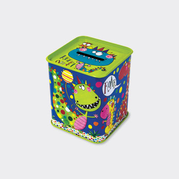 Money box - Dark Blue dinosaurs - Daisy Park