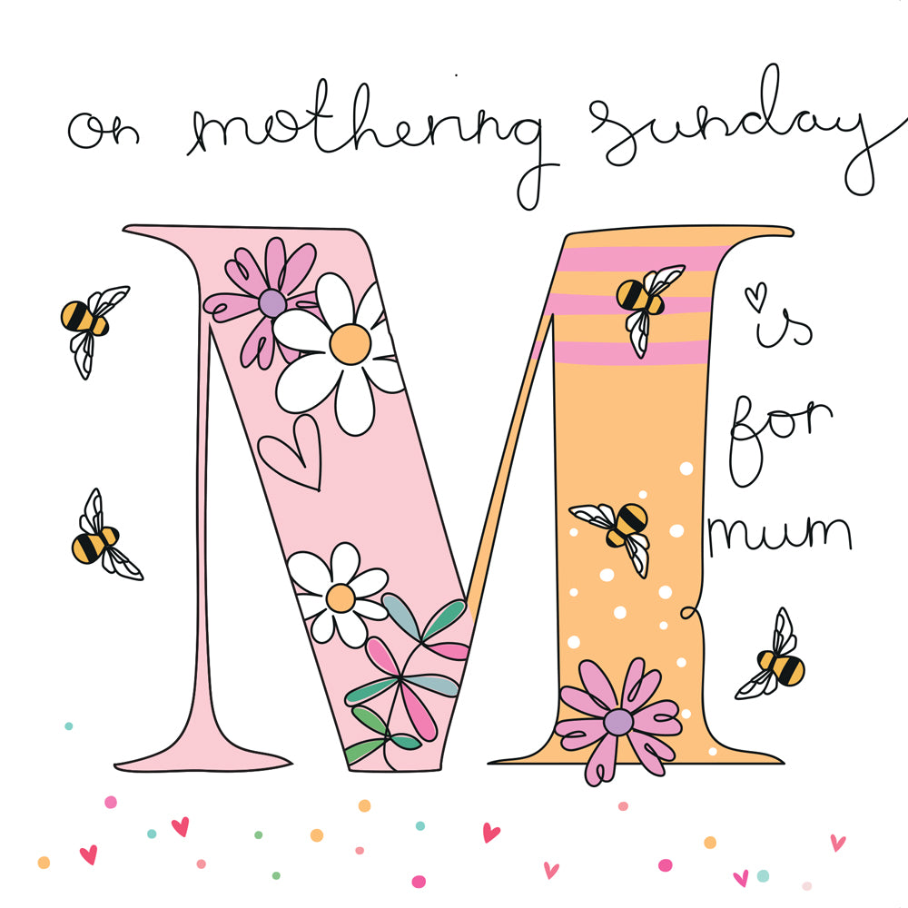 M is for Mum Mothering Sunday Day card - Daisy Park