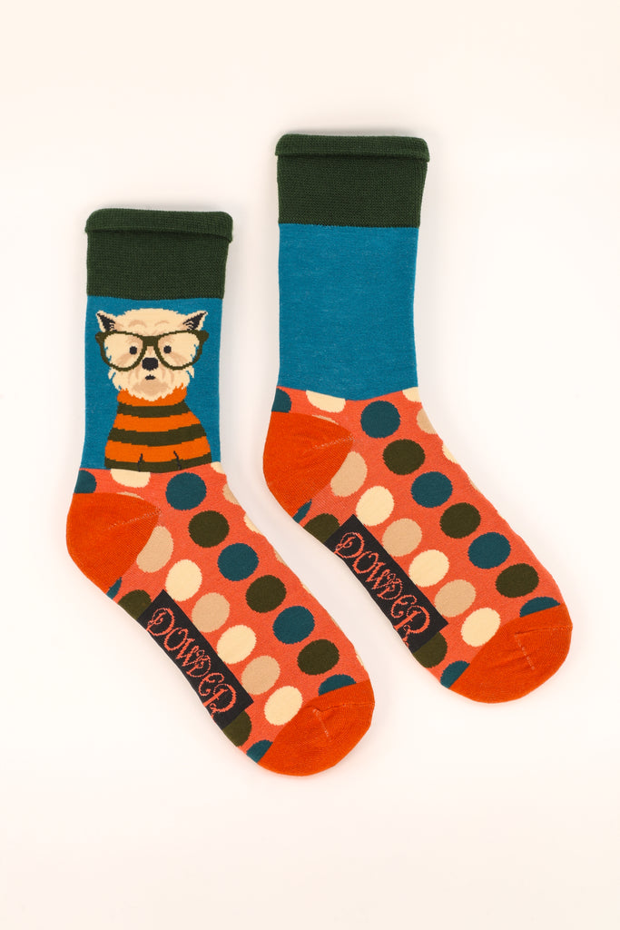 Men's polka dot Westie Ankle Socks - Daisy Park