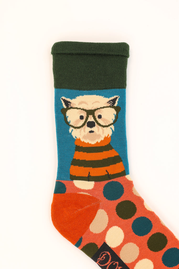 Men's polka dot Westie Ankle Socks - Daisy Park