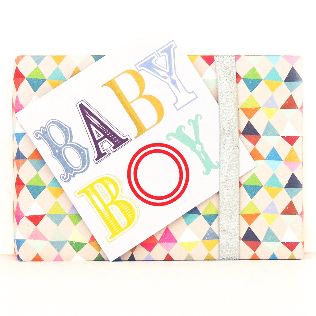 Wordy baby boy card - Daisy Park