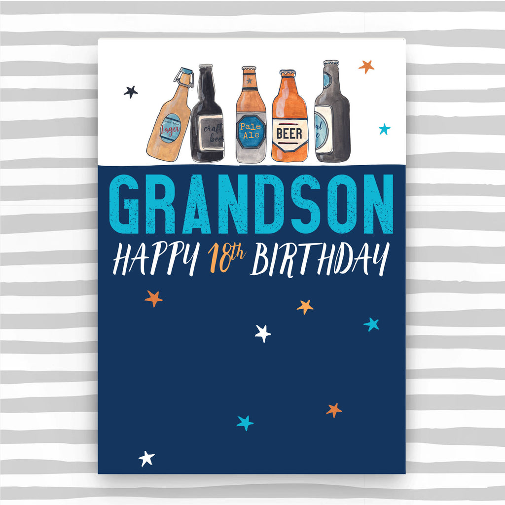 Grandson 18th Birthday card - Daisy Park
