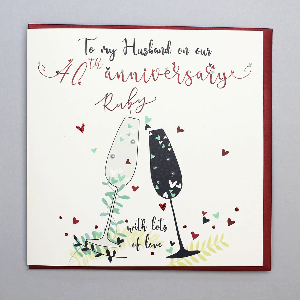 Husband Ruby Anniversary card - Daisy Park