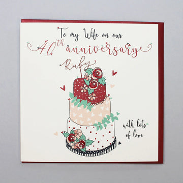 Wife Ruby Anniversary card - Daisy Park