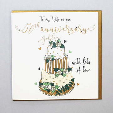 Wife Golden Anniversary card - Daisy Park