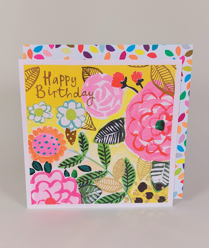 Happy birthday yellow floral card - Daisy Park