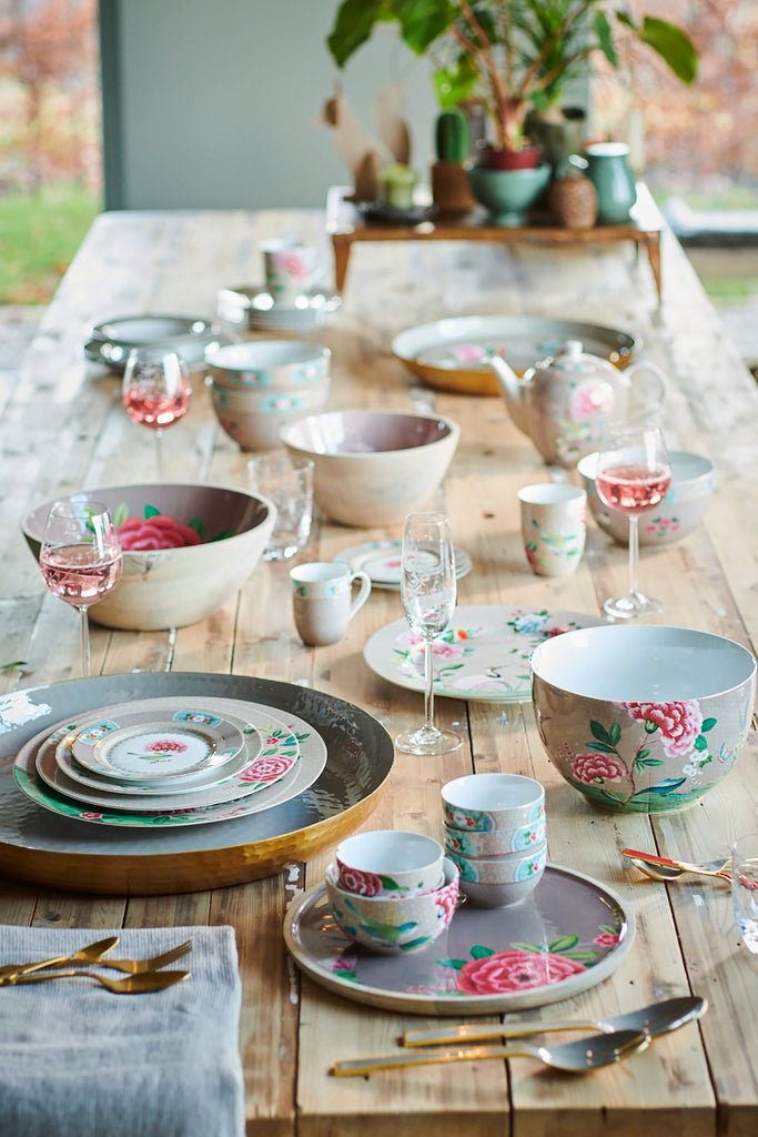 Pip Studio Blushing Birds Khaki 21cm plate - Daisy Park