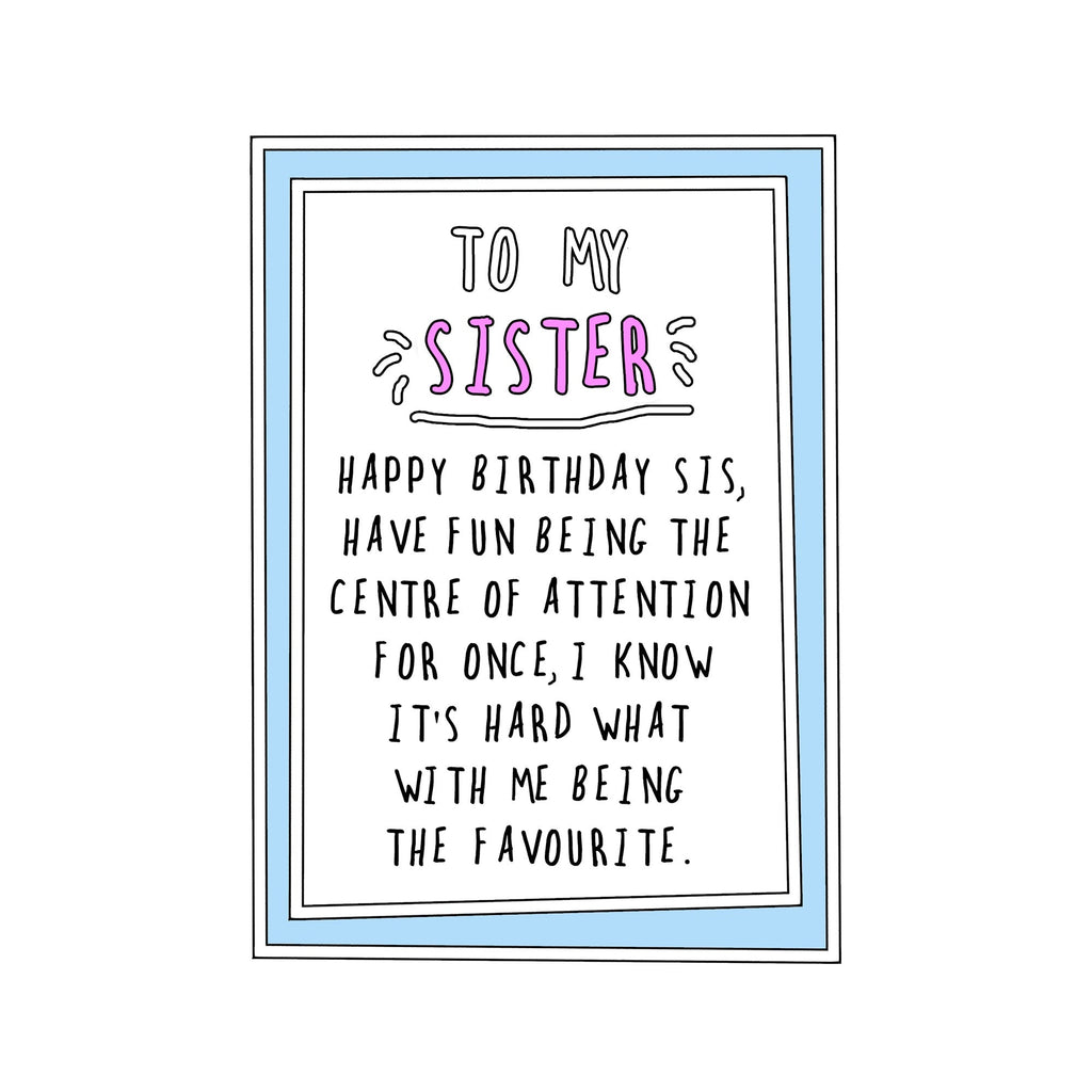 Sister centre of attention card - Daisy Park