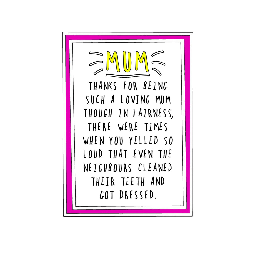 Mum yelled so loud card - Daisy Park