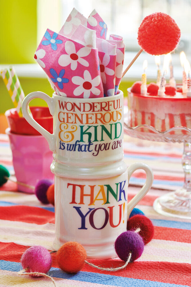 Emma Bridgewater Rainbow Toast Thank you 1/2 Pint Mug - Daisy Park