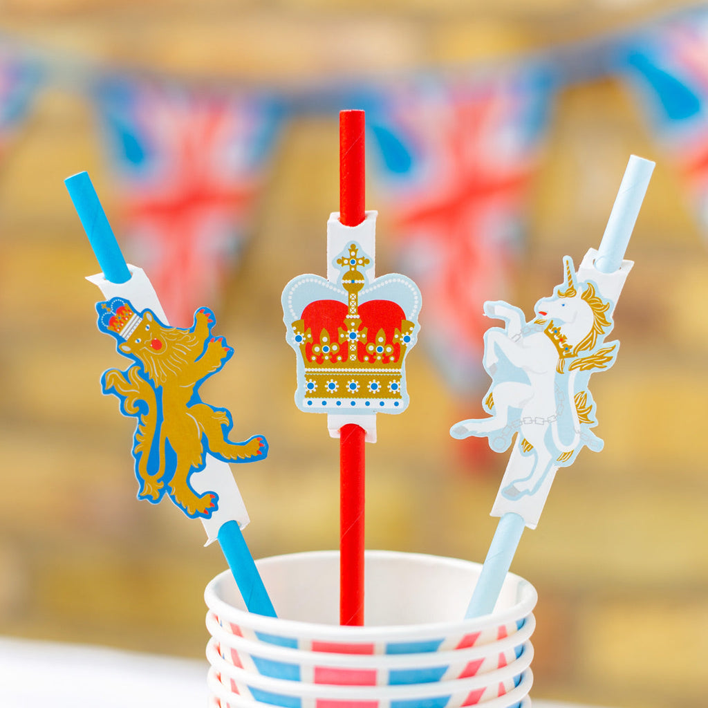 Royal Coronation paper straws - 12 pack - Daisy Park